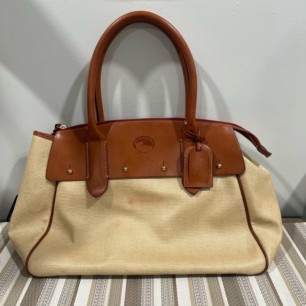 Dooney & Bourke WILSON PANAMA Leather satchel/Purse Handbag - TAN/BROWN